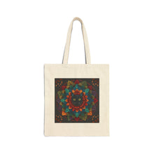 Load image into Gallery viewer, Floral Cat Mandala Tote Bag | Colorful Boho Cat Illustration