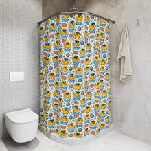 Load image into Gallery viewer, Rubber Duck Shower Curtain: Nautical Ocean Theme, Kids Bathroom Decor