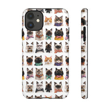 Load image into Gallery viewer, Funny Dressed Cat Portrait iPhone Case, Cute Feline Pattern Samsung Cover, Whimsical Kitten Print Mobile Case, Animal Lover Birthday Gift