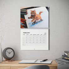 Load image into Gallery viewer, Cat Calendar 2027, Funny Cat Wall Calendar, Cute Cat Art, Cat Lover Gift