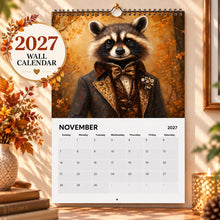 Load image into Gallery viewer, Raccoon Calendar 2027, Funny Raccoon Wall Calendar, Cute Wildlife Calendar, Raccoon Lover Gift, Trash Panda Gift, Animal Calendar