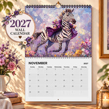 Load image into Gallery viewer, Zebra Calendar 2027, Funny Zebra Wall Calendar, Zebra Lover Gift, Cute Animal Calendar