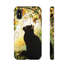 Load image into Gallery viewer, Black Cat Stained Glass Phone Case: Protective Pet Lover Gift