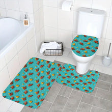 Load image into Gallery viewer, Ocean Theme Bathroom Set 4-Piece ,Clownfish & Rubber Duck Shower Curtain and Mats , Cute Kids Bath Decor