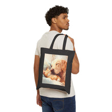 Load image into Gallery viewer, Cat and Dog Sleeping Cotton Canvas Tote Bag – Animal Lover Gift
