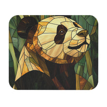 Load image into Gallery viewer, Stained Glass Panda Mouse Pad: Animal Lover Desk Accessory
