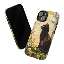 Load image into Gallery viewer, Black Cat Stained Glass Phone Case, Animal Lover Gift