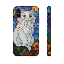 Load image into Gallery viewer, Stained Glass Style White Persian Cat Phone Case