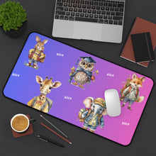 Load image into Gallery viewer, Personalized Animal Desk Mat, Neoprene Mouse Pad, Office Decor