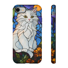 Load image into Gallery viewer, Stained Glass Style White Persian Cat Phone Case
