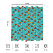 Load image into Gallery viewer, Ocean Theme Bathroom Set 4-Piece ,Clownfish & Rubber Duck Shower Curtain and Mats , Cute Kids Bath Decor