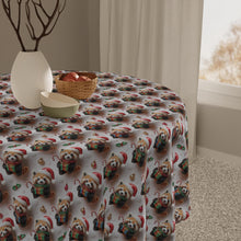 Load image into Gallery viewer, Christmas Red Panda Tablecloth, Holiday Dining, 55.1" Polyester