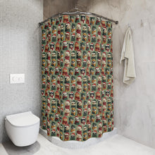 Load image into Gallery viewer, Christmas Animal Shower Curtain, Festive Holiday Bathroom Decor