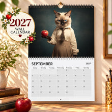 Load image into Gallery viewer, Cat Calendar 2027, Funny Cat Wall Calendar, Cute Cat Art, Cat Lover Gift