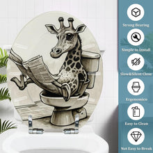 Load image into Gallery viewer, Funny Giraffe Toilet Seat: Humorous Resin Bathroom Decor, Housewarming gift for new home, Gift for animal lovers, unique xmas gift