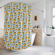 Load image into Gallery viewer, Rubber Duck Shower Curtain: Nautical Ocean Theme, Kids Bathroom Decor