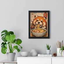 Load image into Gallery viewer, Red Panda Eating Ramen Poster | Vertical Framed Poster