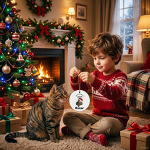 Load image into Gallery viewer, Personalized Photo Cat Ceramic Christmas Ornament, Holiday Decor