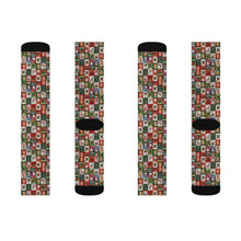 Load image into Gallery viewer, Patchwork Christmas Socks – Holiday Quilt Pattern Socks