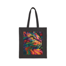 Load image into Gallery viewer, Colorful Cat Art Tote Bag | Heavy Cotton Canvas
