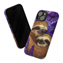 Load image into Gallery viewer, Stained Glass Cute Sloth Couple Phone Case