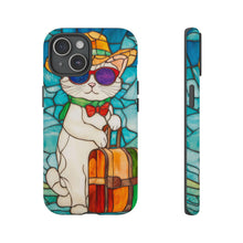 Load image into Gallery viewer, Stained Glass Cat Phone Case: Vacation Animal Design