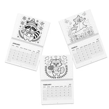Load image into Gallery viewer, Raccoon Coloring Calendar 2027, Coloring Wall Calendar, Cute Raccoon Art, Creative Animal Gift