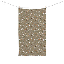 Load image into Gallery viewer, Woodland Animal Faces hand towel | neutral brown pattern, fox bear rabbit cats,Towel for Kids