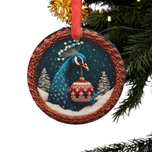 Load image into Gallery viewer, Peacock Knitted Design Acrylic Ornament