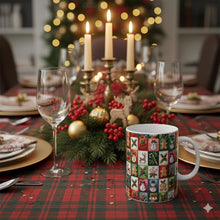 Load image into Gallery viewer, Christmas Patchwork Icons Mug , Ceramic Mug, Unique Gift for Holiday