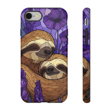 Load image into Gallery viewer, Stained Glass Cute Sloth Couple Phone Case