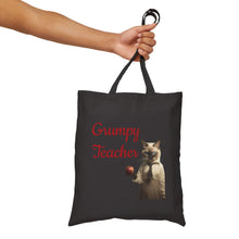 Load image into Gallery viewer, Grumpy Cat Teacher Tote Bag: 100% Cotton Canvas Shopper