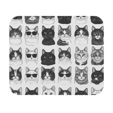 Load image into Gallery viewer, Black and White Cats Mouse Pad, Kitten Lover Desk Decor