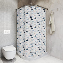 Load image into Gallery viewer, Black Swan Pattern Shower Curtain | Watercolor Swan Bathroom Decor