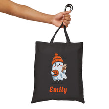 Load image into Gallery viewer, Personalized Halloween Tote Bag: Custom Name Canvas Candy Bag