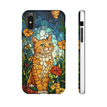 Load image into Gallery viewer, Ginger Cat Stained Glass Phone Case, Protective Art Design