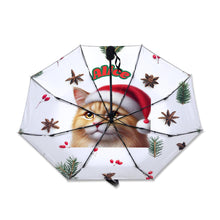 Load image into Gallery viewer, Personalized Cat Christmas Umbrella, Custom Photo Gift