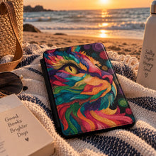 Load image into Gallery viewer, Personalized Rainbow Cat Kindle Case, Colorful Cat eReader Cover, Cat Lover Gift, Animal Kindle