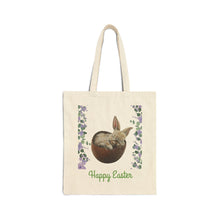 Load image into Gallery viewer, Easter Bunny Cotton Canvas Tote Bag: Spring Holiday Carryall
