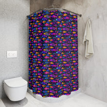 Load image into Gallery viewer, Colorful Patterned Fish Shower Curtain | Neon Tropical Aquarium
