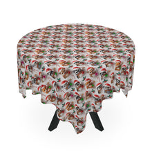 Load image into Gallery viewer, Christmas Tablecloth, Festive 3D Penguin, Fox, Raccoon Design