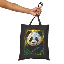 Load image into Gallery viewer, Stained Glass Panda Tote Bag | Colorful Panda Artwork, Canvas Shopper