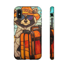Load image into Gallery viewer, Stained Glass Raccoon Phone Case: Vacation Animal Lover Gift