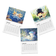 Load image into Gallery viewer, Axolotl Calendar 2027, Cute Axolotl Wall Calendar, Axolotl Lover Gift, Kawaii Animal Calendar, Cute Amphibian Gift, Christmas Gift