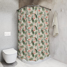 Load image into Gallery viewer, Tropical Flamingo Shower Curtain, Exotic Bathroom Decor