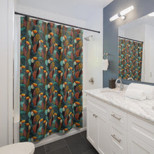 Load image into Gallery viewer, Tropical Toucan Shower Curtain, Vibrant Jungle Bathroom Decor