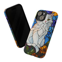 Load image into Gallery viewer, Stained Glass Style White Persian Cat Phone Case