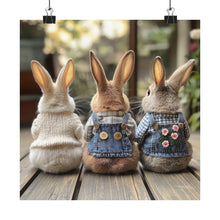 Load image into Gallery viewer, Cute Bunny Poster, Three Bunnies Wall Art, Easter Home Decor, Bunny Lover Gift, Kids Room Decor, Spring Wall Art, Easter Gift
