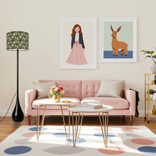 Load image into Gallery viewer, Scandinavian Owl Floor Lamp, Sage Green Nursery Lamp, Cozy Reading Corner Light