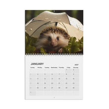 Load image into Gallery viewer, Hedgehog Calendar 2027, Cute Hedgehog Wall Calendar, Hedgehog Lover Gift, Woodland Animal Art